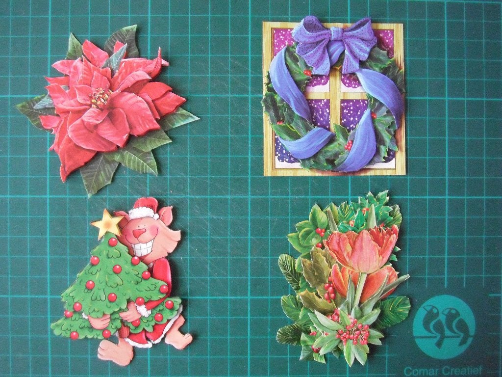 set 3D plaatjes kerst -5, Ophalen of Verzenden, Nieuw, Kerst, Knipvel