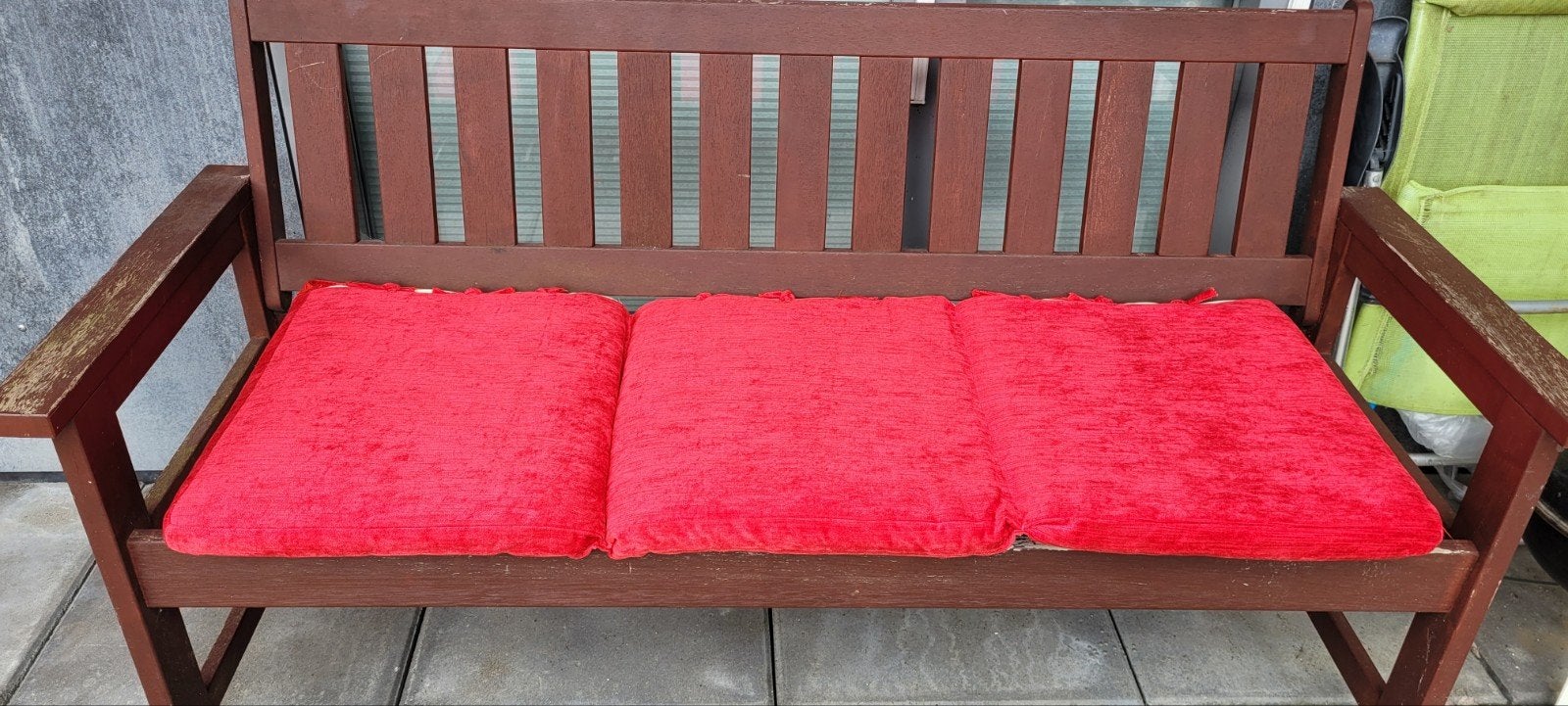 Rood kussen voor bank of tuinbank 130x46x4cm, Ophalen of Verzenden, Gebruikt, Rood, Rechthoekig