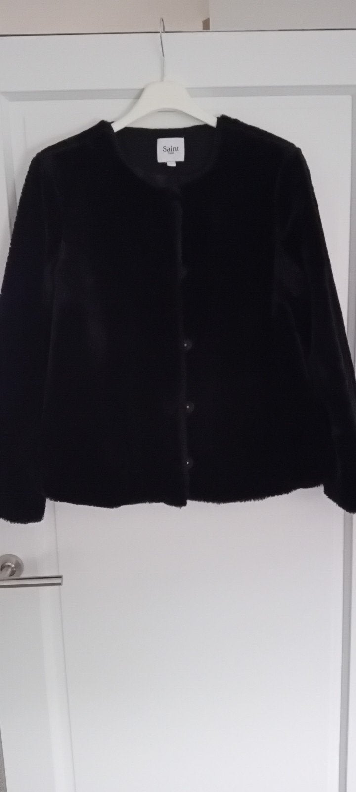 Saint Tropez Zwart Faux Fur Jasje Maat L, Zwart, Maat 42/44 (L), Ophalen of Verzenden, Zo goed als nieuw