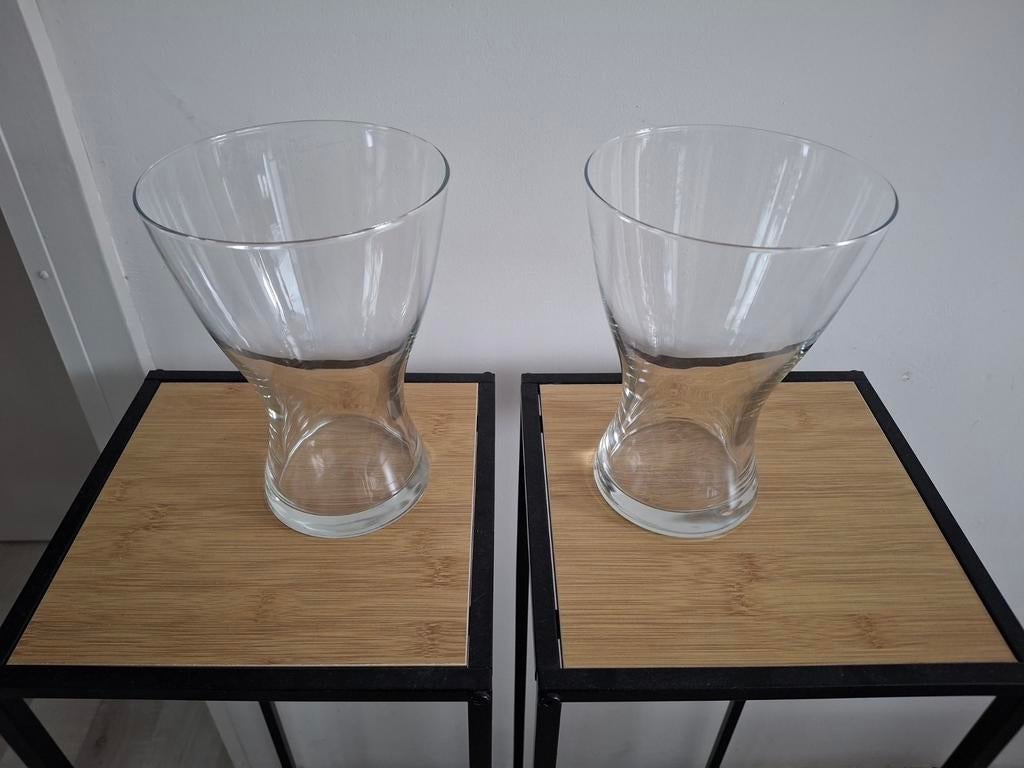 Twee mooie vazen van Ikea  zgan!, Overige kleuren, Ophalen of Verzenden, Minder dan 50 cm, Glas