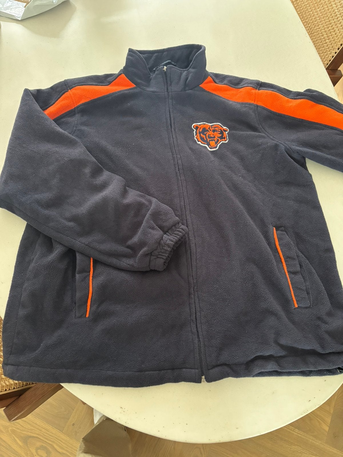 Vintage fleece chicago bears NFL vest, trui, L blauw oranje, Kleding | Heren, Ophalen of Verzenden, Zo goed als nieuw, Blauw, Voetbal
