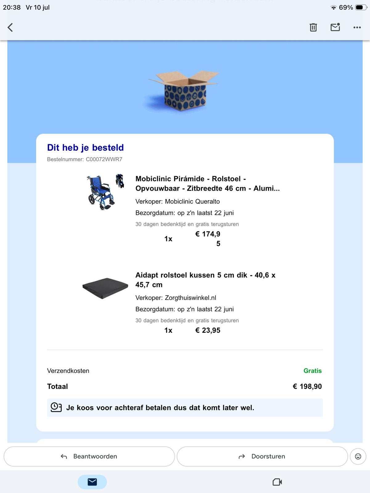 Opvouwbare rolstoel Mobiclinic Piramide, Diversen, Rolstoelen, Ophalen, Inklapbaar, Nieuw, Duwrolstoel