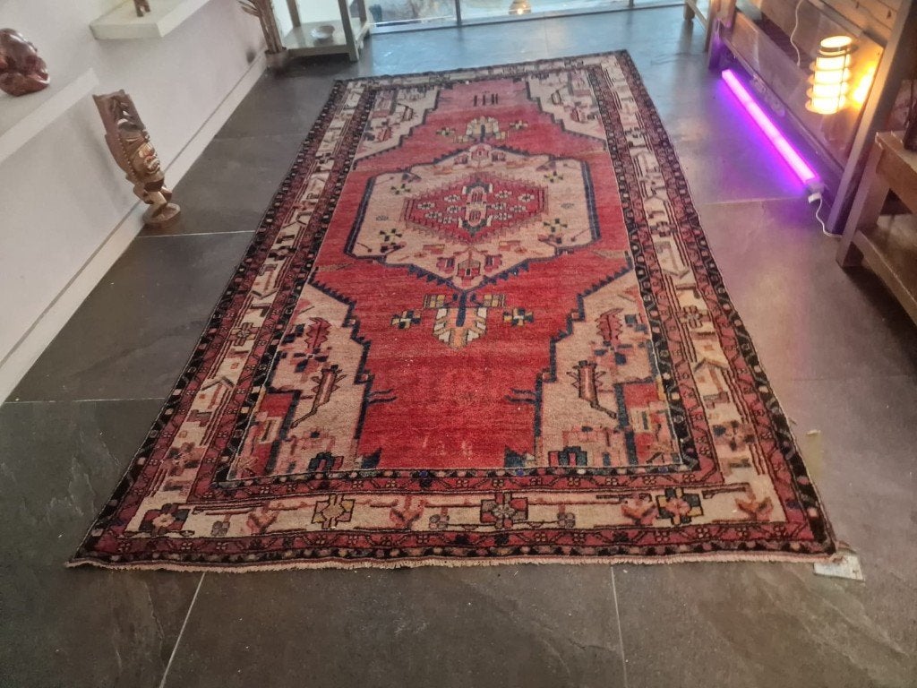 Origineel semi-antiek Perzisch handgeknoopt  tapijt 3mx1,7m, Ophalen, Bruin, 150 tot 200 cm, 200 cm of meer