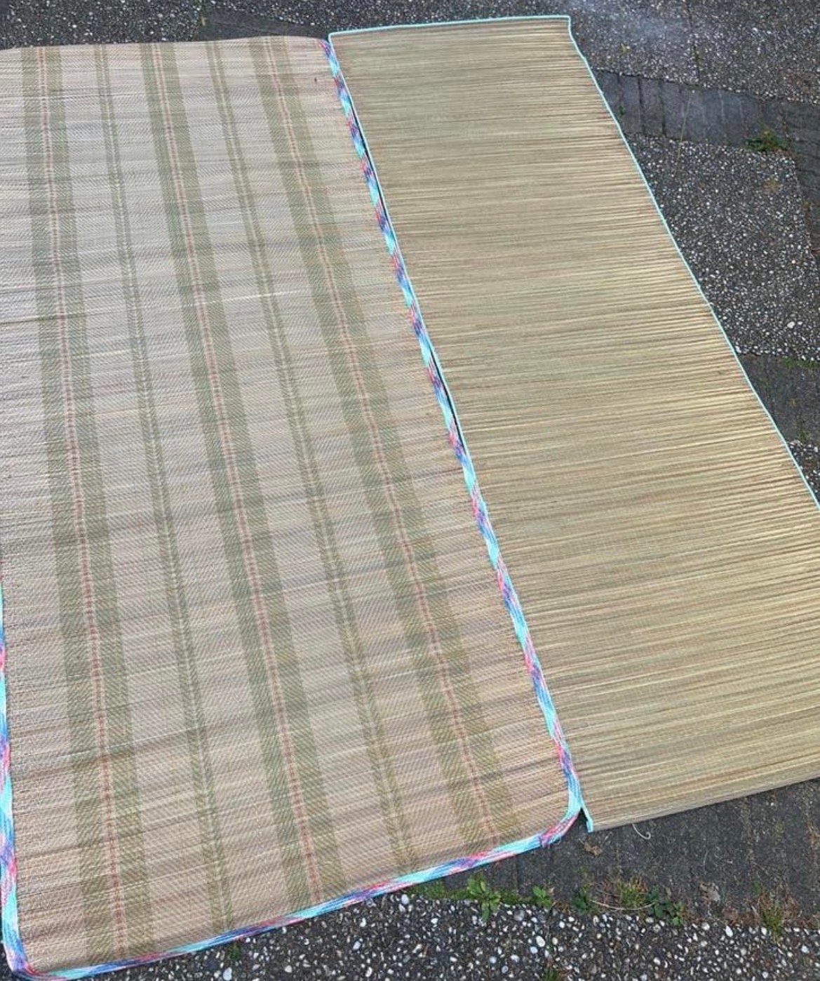 2x Rietmatten Strandmat Picknickmat Lichtgewicht, Ophalen, Zo goed als nieuw