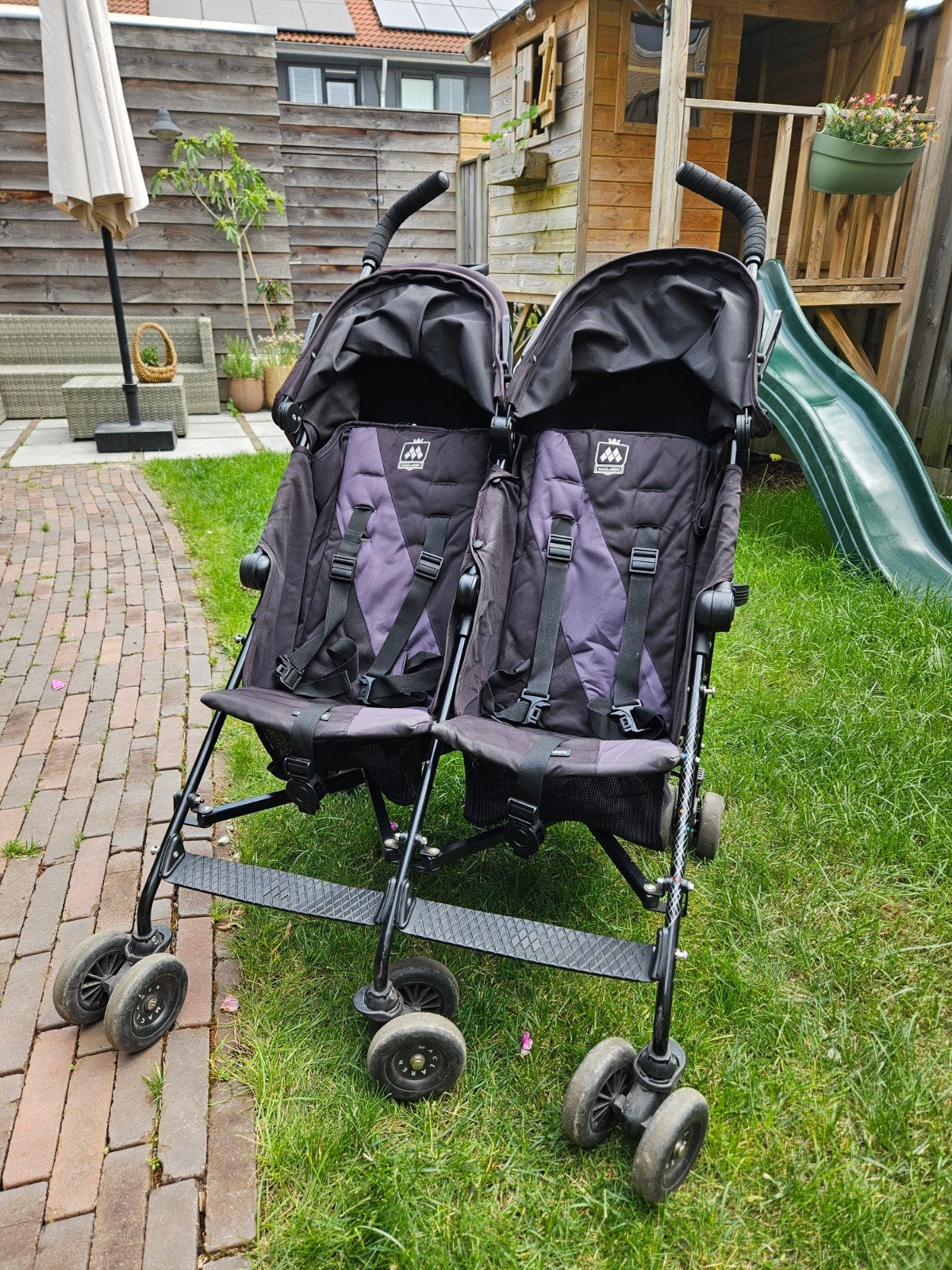 MacLaren Duo Buggy zwart, Kinderen en Baby's, Buggy's, Ophalen, Zo goed als nieuw, Maclaren
