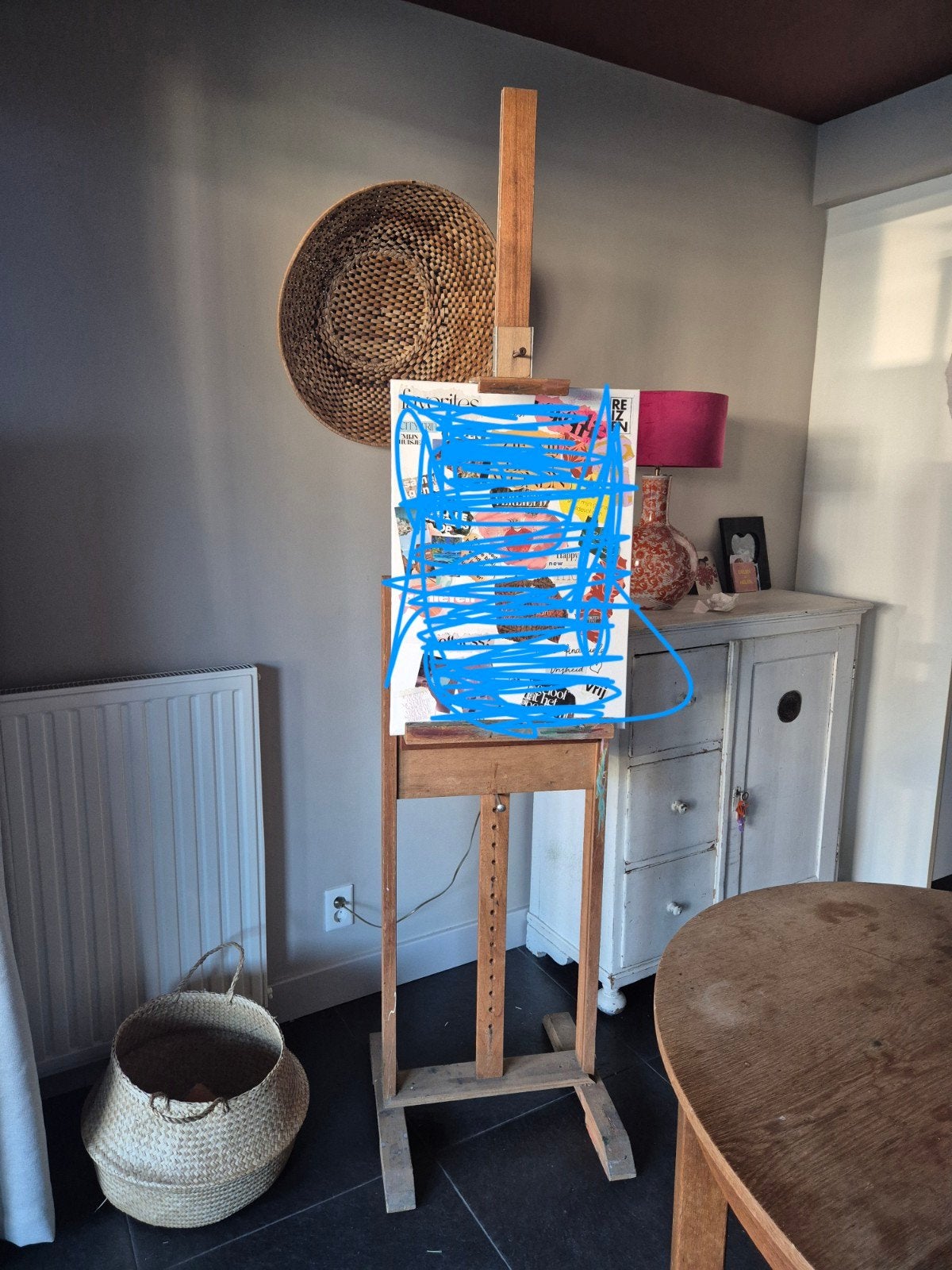 Houten schildersezel, Hobby en Vrije tijd, Ophalen, Gebruikt, Ezel