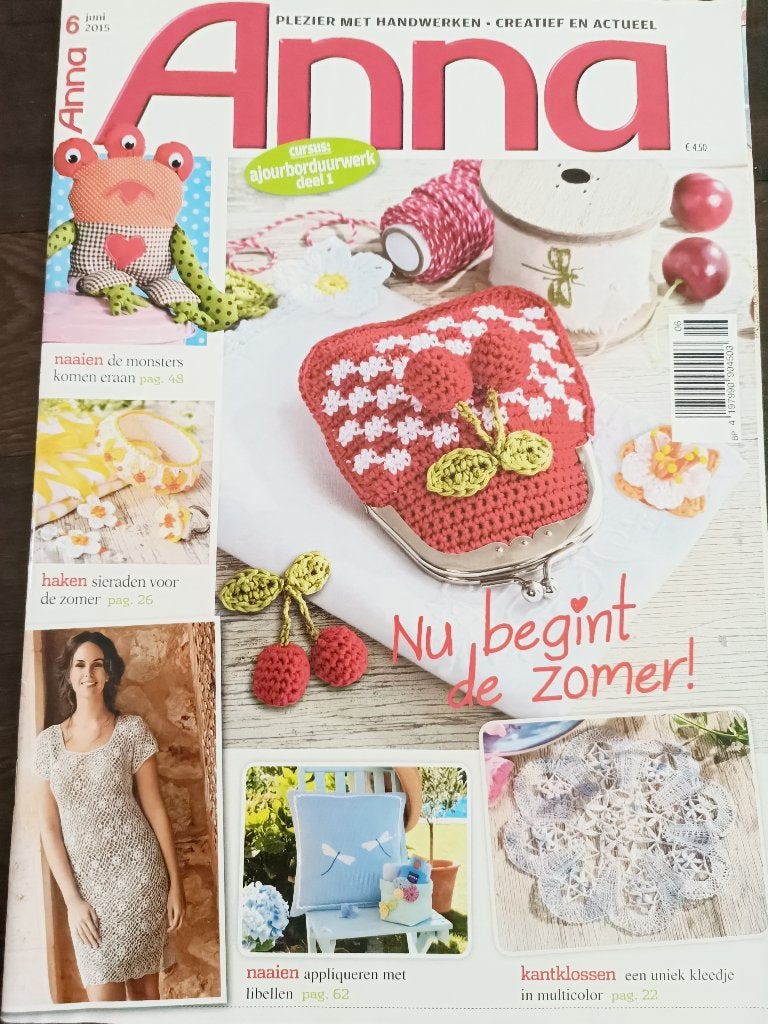 Anna juni 2015 kleding en sieraden haken, ajour borduren, Breien en Haken, Anna Redactie, Ophalen of Verzenden, Zo goed als nieuw