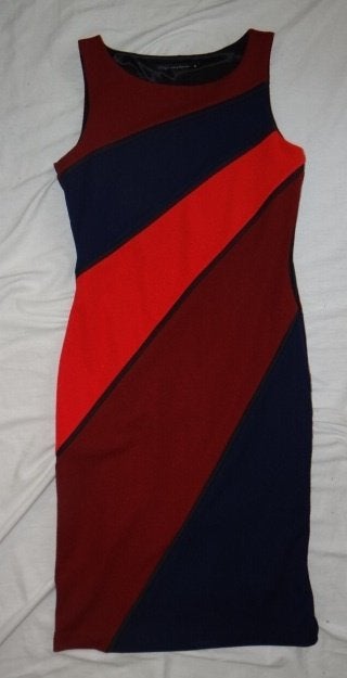 Leuke blauw/rood/bordo rode STEPS, Ophalen of Verzenden, Knielengte, Steps, Maat 36 (S)