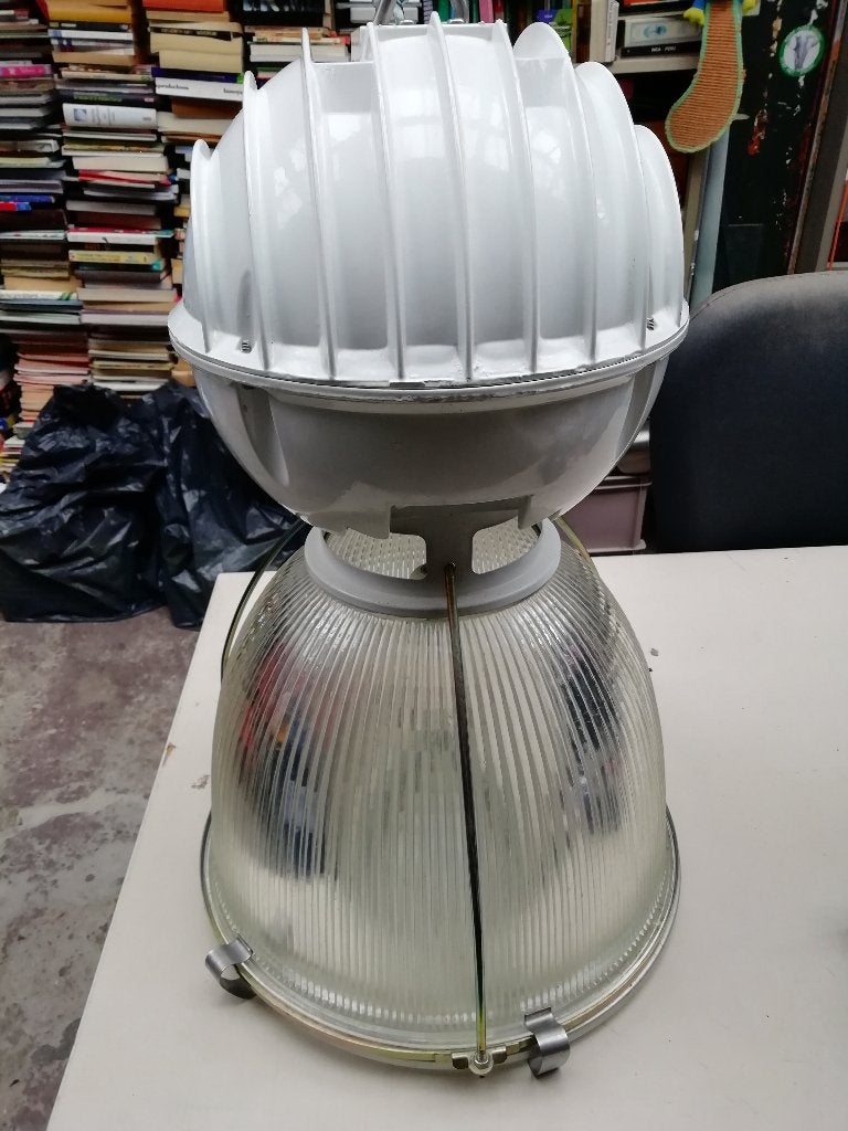 Oude industriële hanglamp/fabriekslamp, Ophalen, Gebruikt, Glas, E27 (groot)