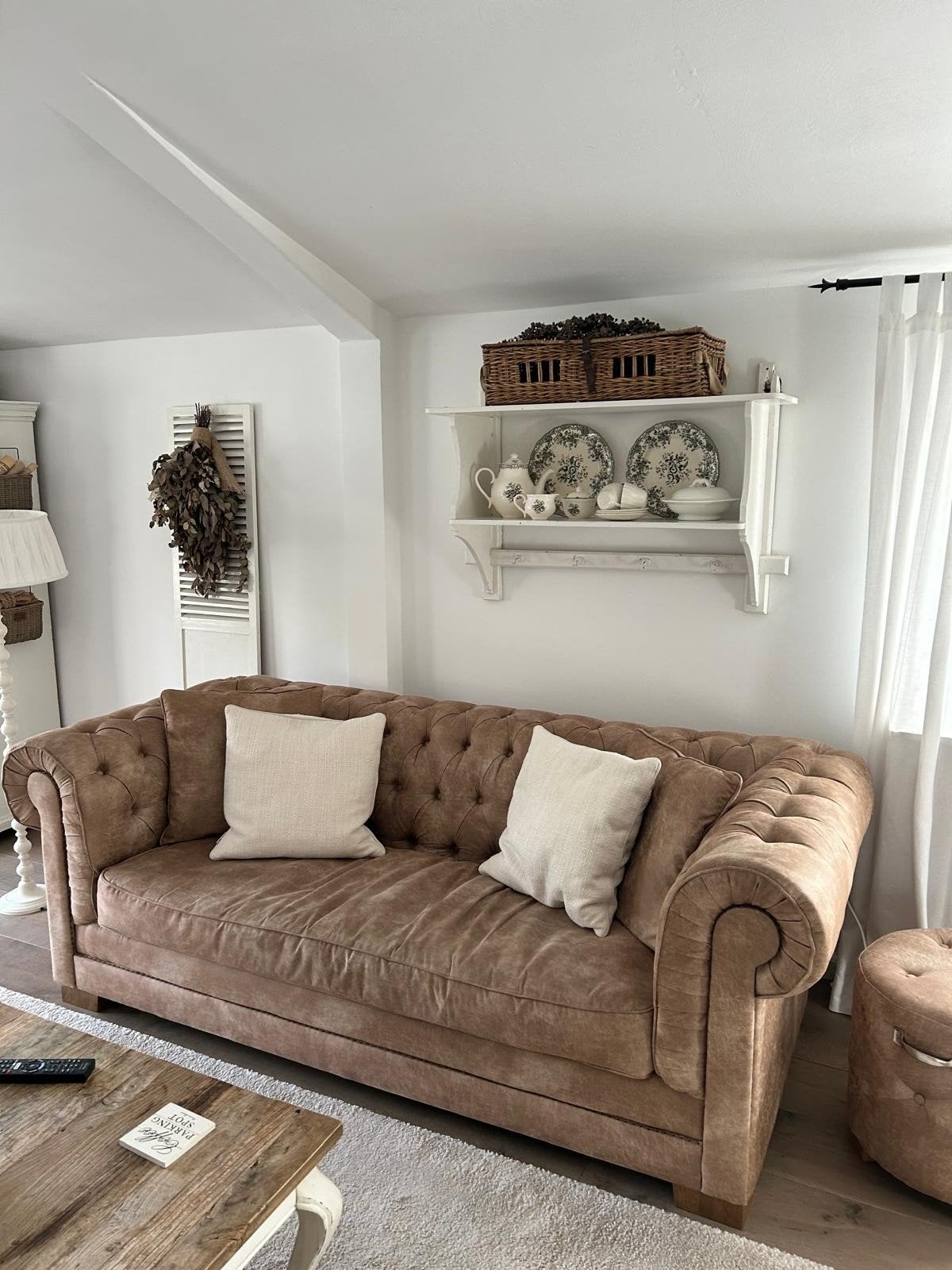 Riviera Maison Crescent Avenue 2,5 zits Pellini Camel Bank, Ophalen, Gebruikt, 75 tot 100 cm, Rechte bank