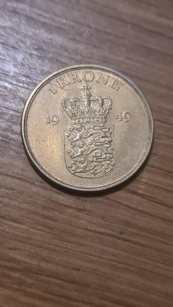 Denemarken - 1 Krone 1949, Verzenden, Overige landen, Losse munt