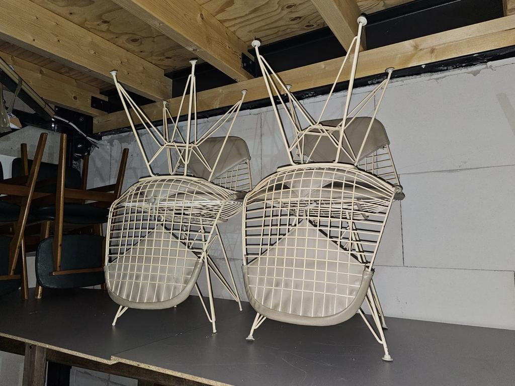 Mid-Century Eames voor Herman Miller Bikini 5x stoelen, Huis en Inrichting, Stoelen, Ophalen, Gebruikt, Grijs, Eén