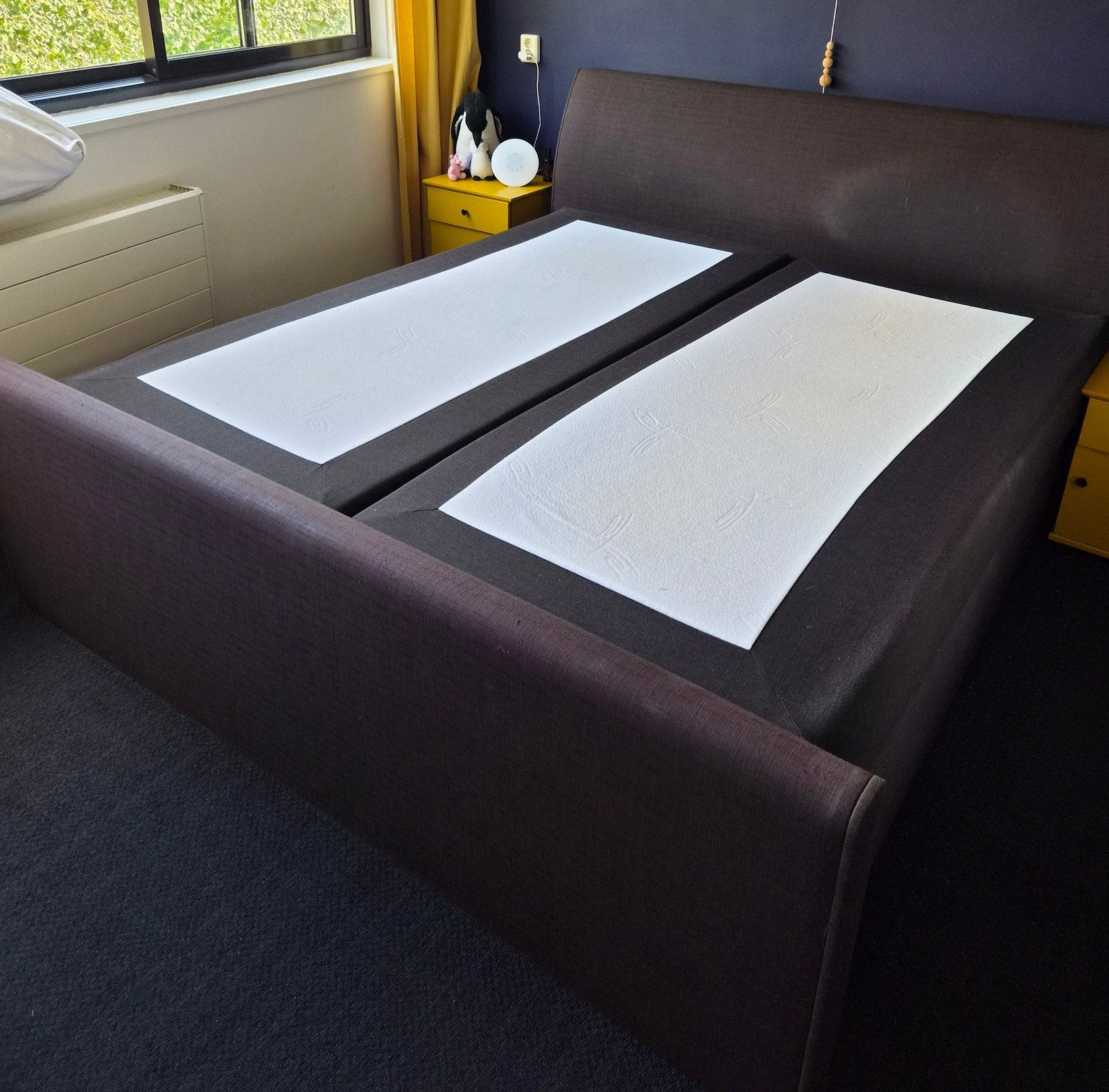 boxspring 180x200 cm, Ophalen, Gebruikt, Zwart, Tweepersoons