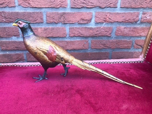 Weens brons: LEVENSECHTE FAZANT, Antiek en Kunst, Handgemaakt, Ophalen of Verzenden, Brons, Beeld