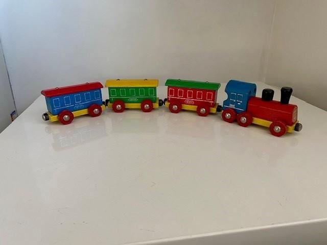 houten trein, Kinderen en Baby's, Speelgoed | Houten speelgoed, Ophalen, Gebruikt