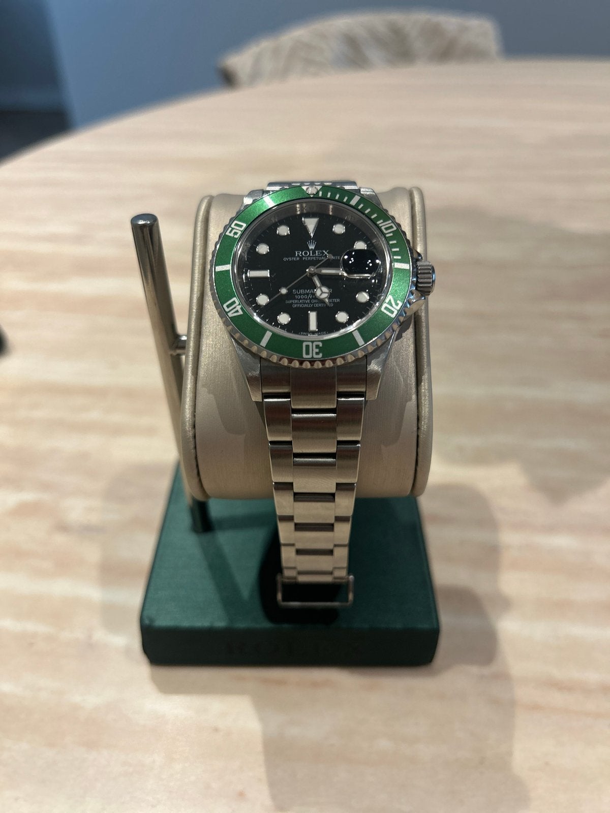 Rolex Submariner Date Horloge kermit  - Staal, Zwart/Groen, Ophalen, Polshorloge, Zo goed als nieuw, Rolex