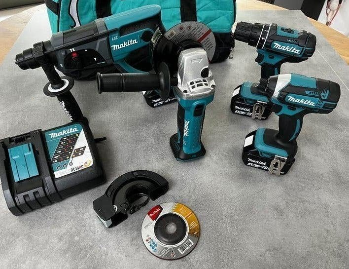 MAKITA DLX4017 18V ACCU COMBISET BOREN SCHROEVEN SLIJPEN LXT, Ophalen of Verzenden, Nieuw, 700 tot 1000 watt, Overige typen