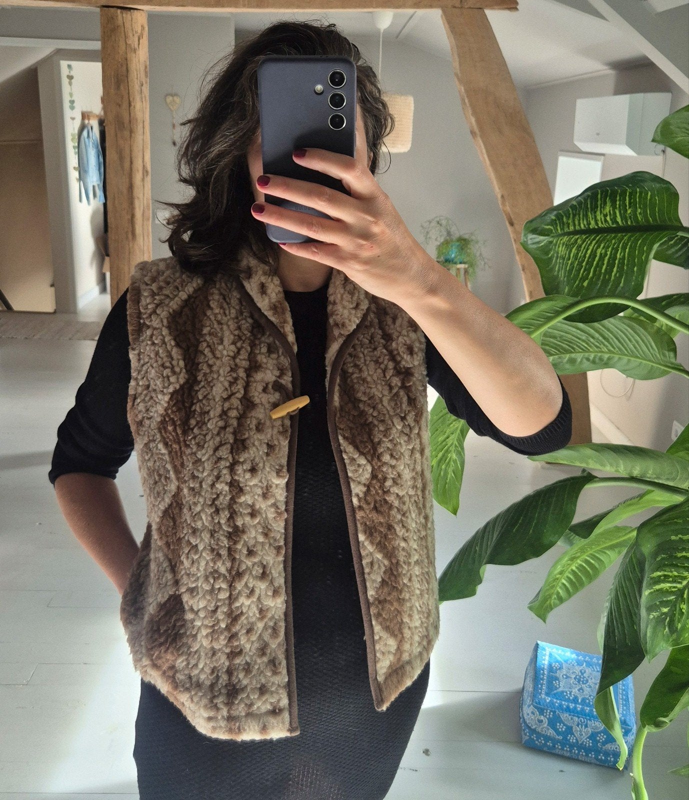Alwero wollen vest - Gerda Aran - Maat L, Kleding | Dames, Beige, Maat 42/44 (L), Zo goed als nieuw, Alwero