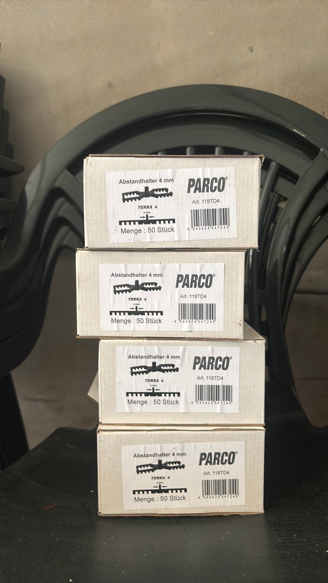 Parco TERRA 4 tegelafstandhouders 4mm - 50 stuks, Ophalen, Nieuw, Minder dan 50 mm, Overige typen
