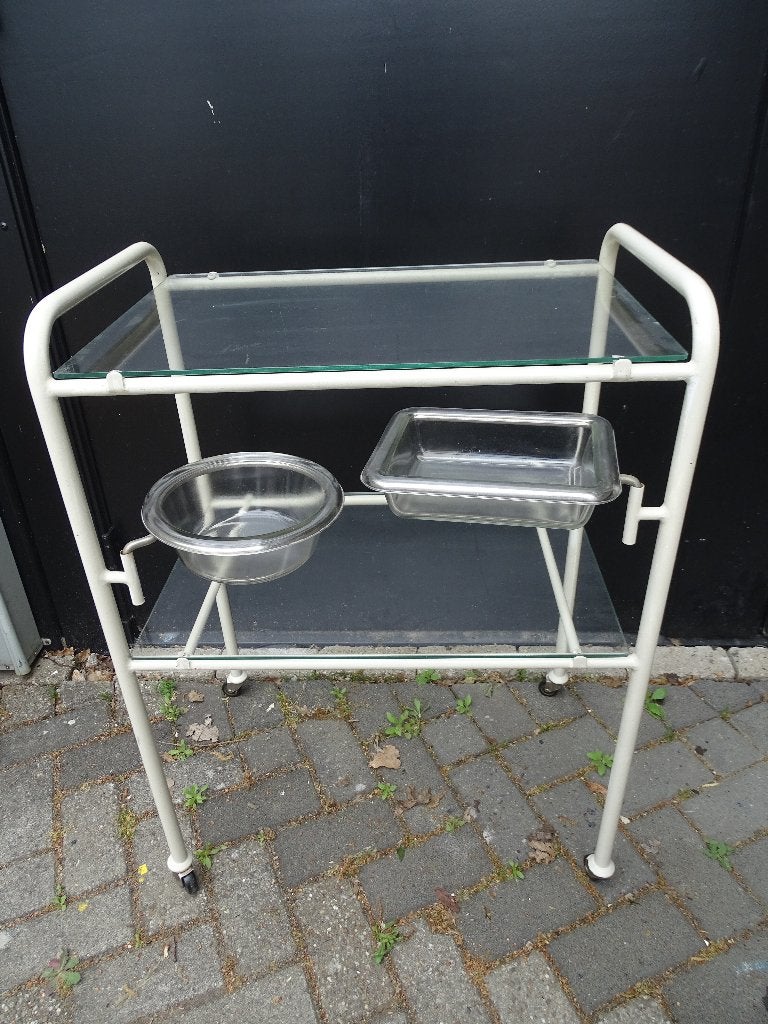 Oud Ziekenhuis/dokters/tandarts trolley/tafel, Ophalen