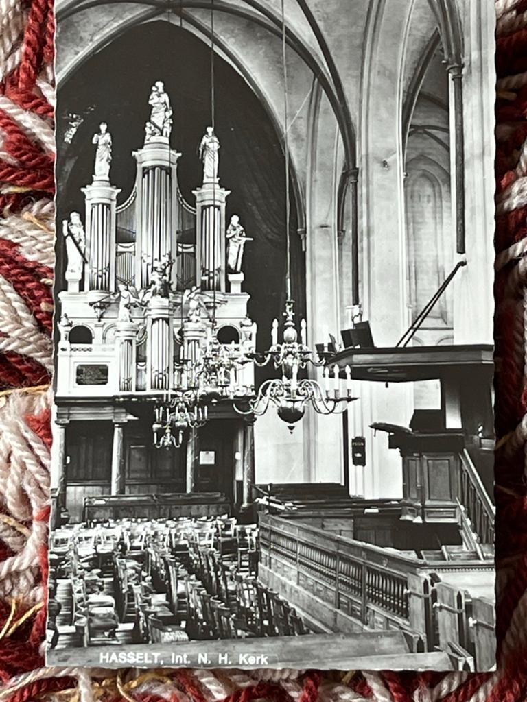 Oude Ansichtkaart Hasselt, Int. N. H. Kerk, Ophalen, Ongelopen, Overijssel