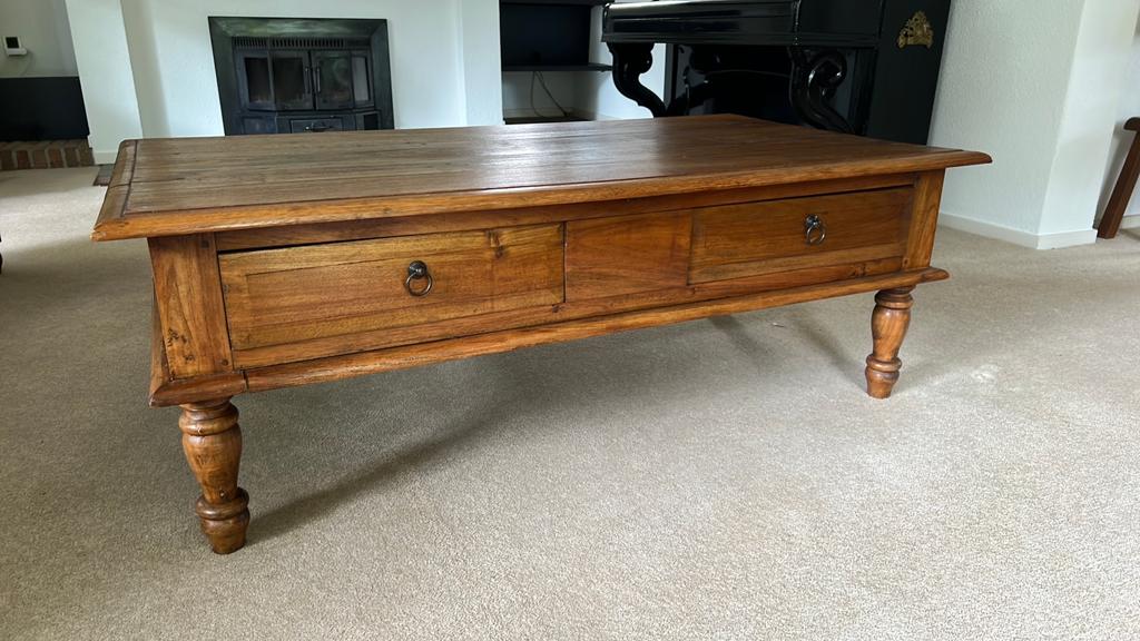 Salontafel met lades, Huis en Inrichting, Tafels | Salontafels, Ophalen, 100 tot 150 cm, 50 tot 100 cm, Zo goed als nieuw