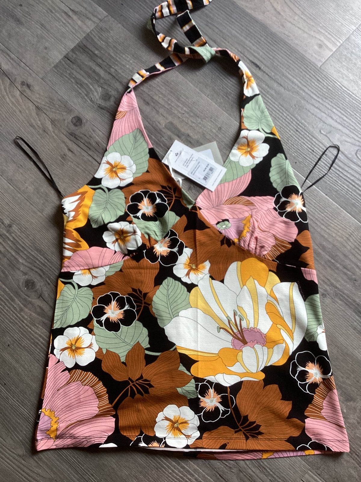 Tramontana haltertop zwart roze camel, Kleding | Dames, Zwart, Maat 42/44 (L), Nieuw, Ophalen of Verzenden
