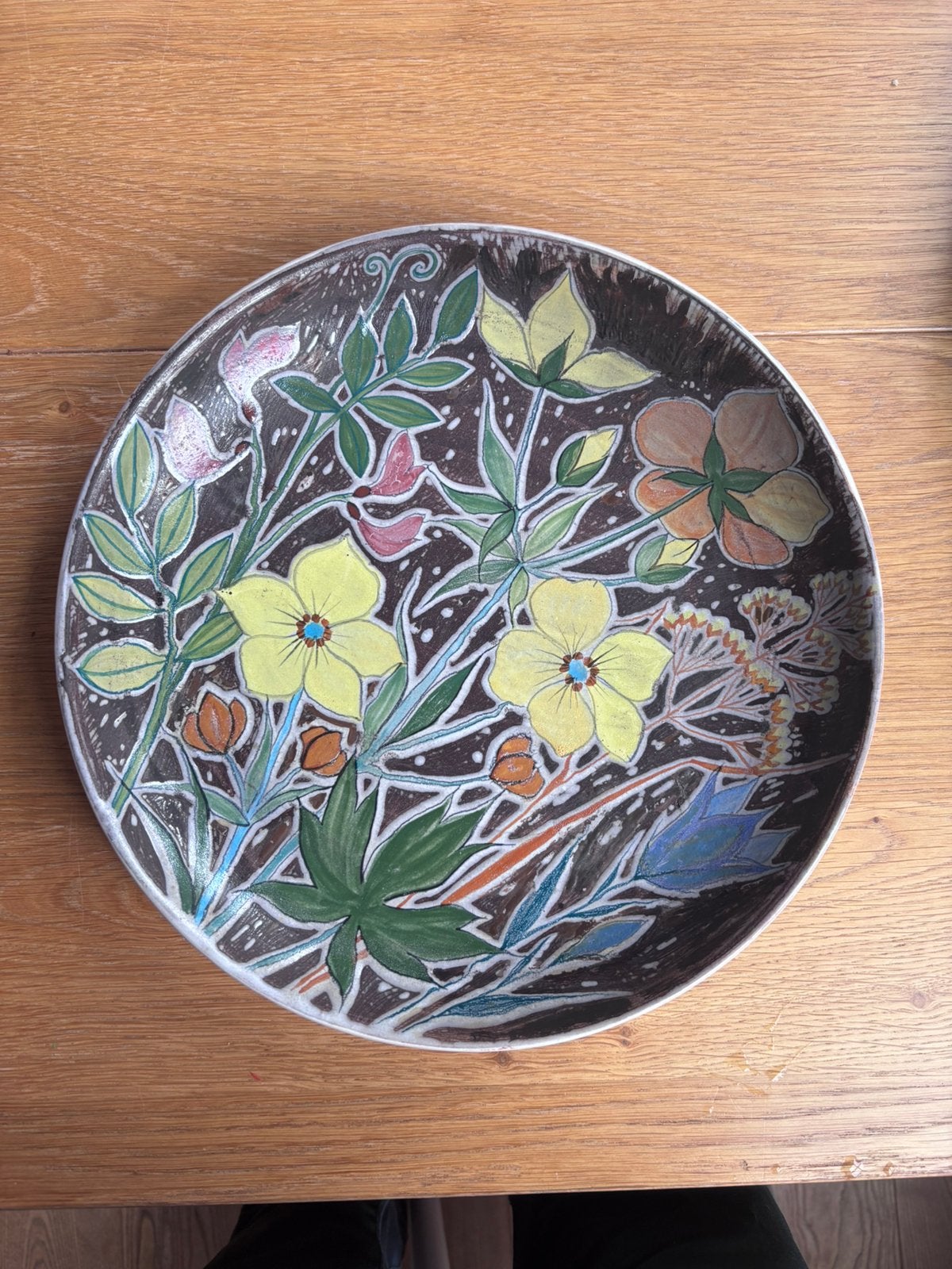 Handbeschilderd keramiek bord uit Finland, Antiek en Kunst, Ophalen