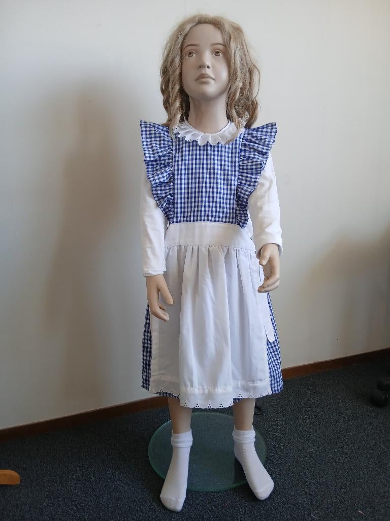 Ot en Sien jurkje Blauw/wit maat 128, Kinderen en Baby's, Carnavalskleding en Verkleedspullen, Verzenden, Nieuw, 110 t/m 116, Meisje