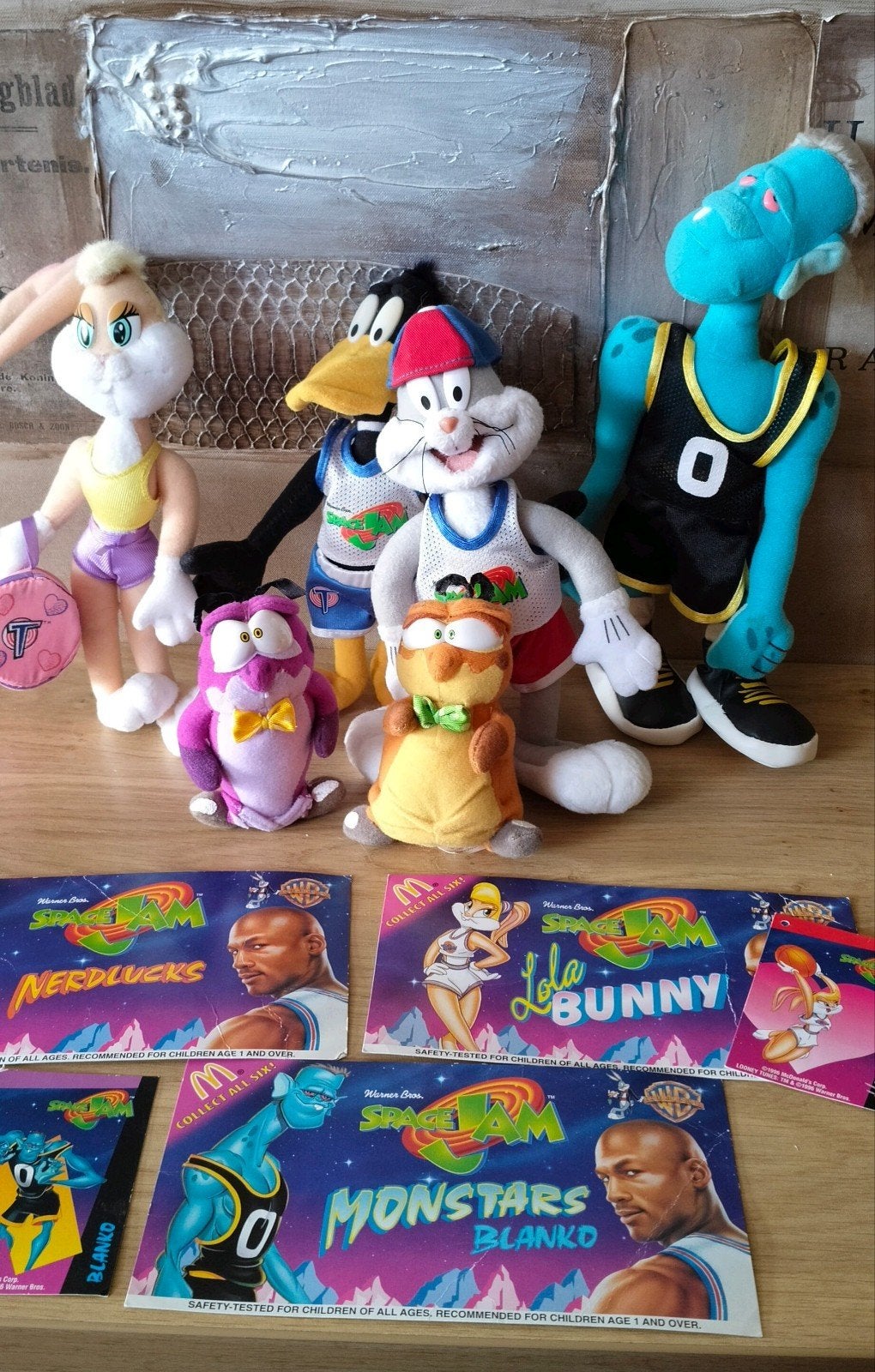 Vintage USA McDonalds Space Jam knuffels-Basketball, Ophalen of Verzenden, Looney Tunes, Zo goed als nieuw, Beeldje of Figuurtje