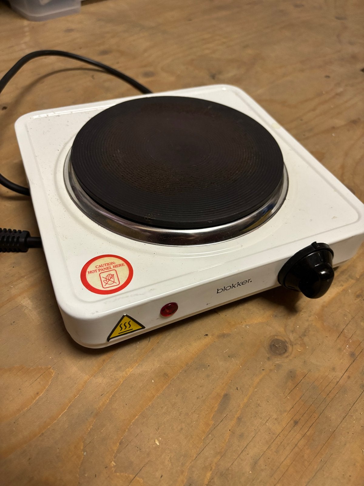 Blokker Eenpits Elektrische Kookplaatje, Gebruikt, Minder dan 45 cm, 3 kookzones of minder, Ophalen of Verzenden