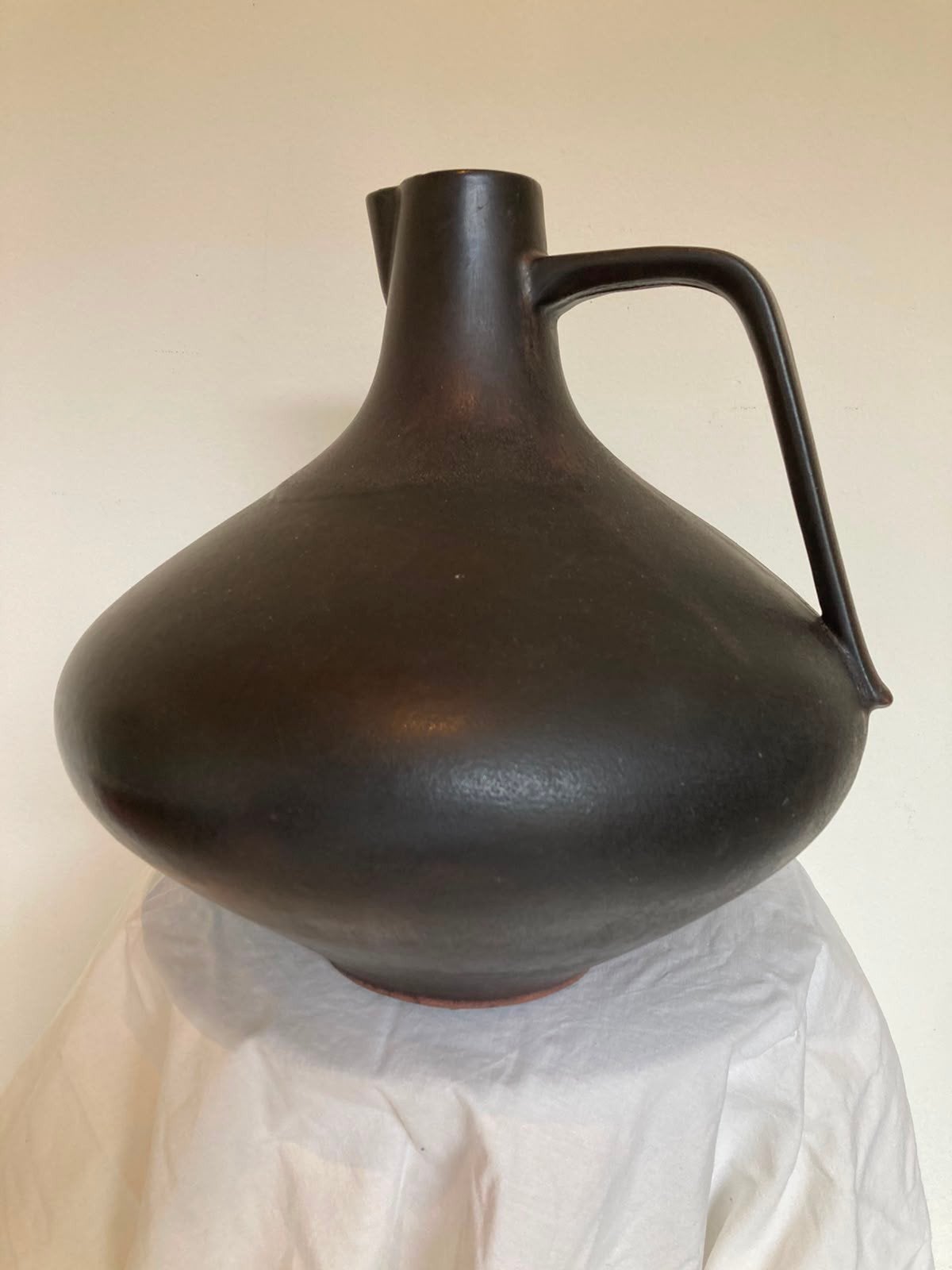 Bruine vintage Ceramo vaas Hans Welling West-Germany 60s, Ophalen of Verzenden