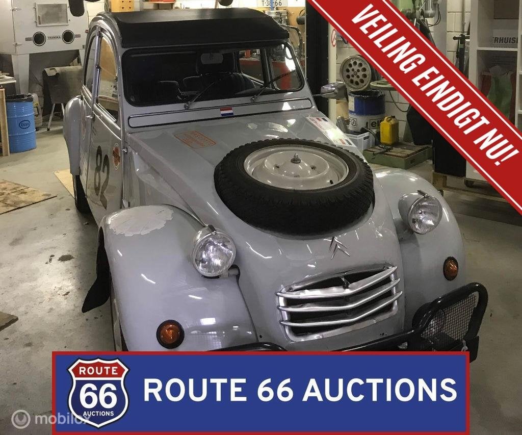Citroën 2CV | 1966 | Route 66 Auctions, Auto's, Oldtimers, Overige carrosserieën, Citroën, Zwart, Bedrijf