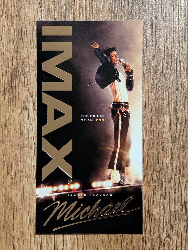 IMAX première ticket Michael Jackson film movie promo Jaafar, Ophalen of Verzenden, Zo goed als nieuw, Foto of Kaart