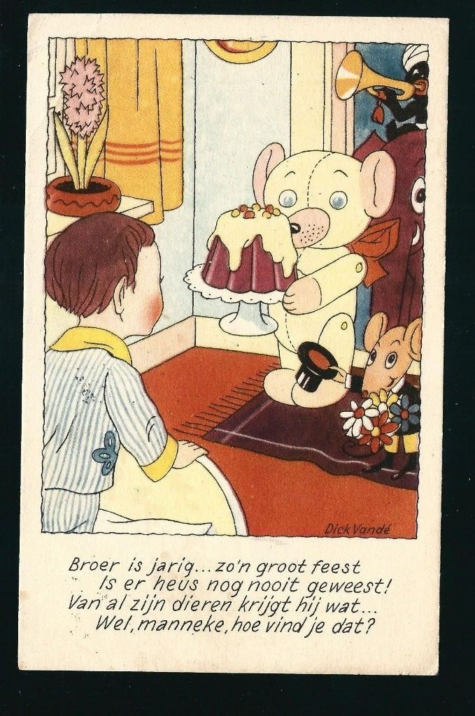 Dick Vande Broer is jarig ....W09, Ophalen of Verzenden, 1940 tot 1960, Ongelopen, Overige thema's
