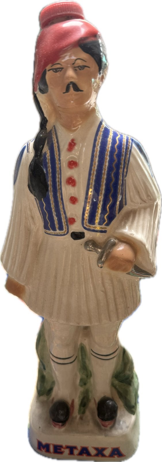 Vintage Metaxa Griekse Fles in Traditionele Klederdracht, Verzamelen, Ophalen, Gebruikt, Mens