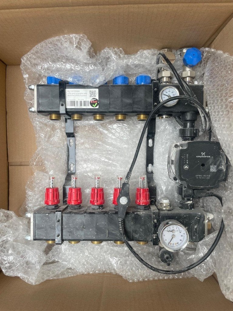 VTE vloerverwarmingsverdeler Grundfos UPM3 5-groeps, Doe-het-zelf en Verbouw, 30 tot 80 cm, Overige typen, Nieuw, Minder dan 60 cm