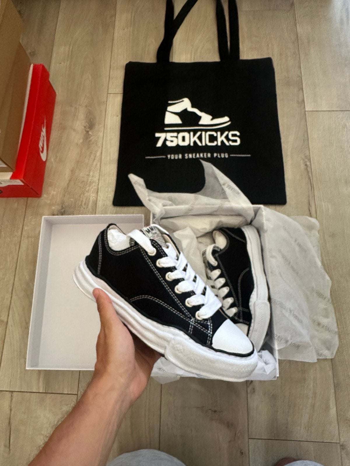 Maison Mihara Yasuhiro Peterson OG Sole Canvas Low Black, Zwart, Maison Mihara, Nieuw, Ophalen of Verzenden