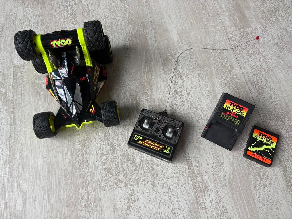 Vintage Tyco triple wheels RTR refurbished accu, Elektro, Gebruikt, Auto offroad, Ophalen of Verzenden