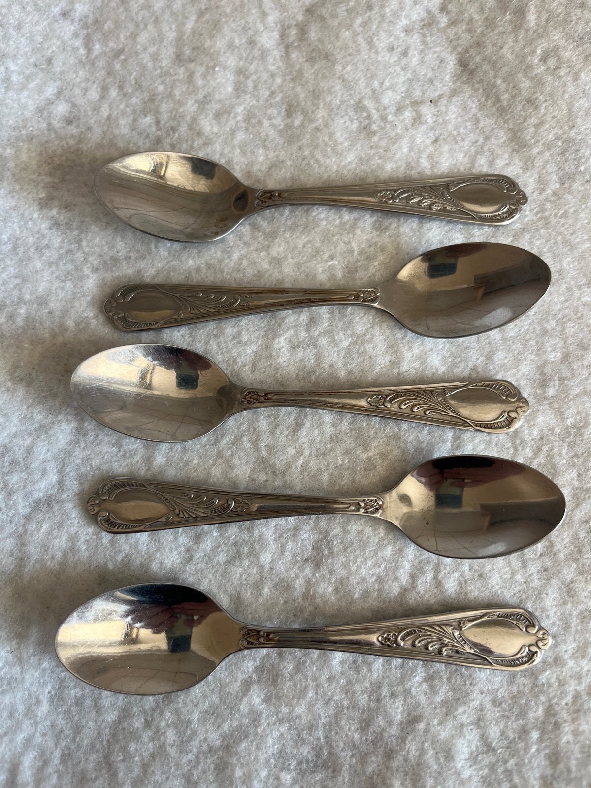 Set van 5 vintage verzilverde lepels, Ophalen of Verzenden