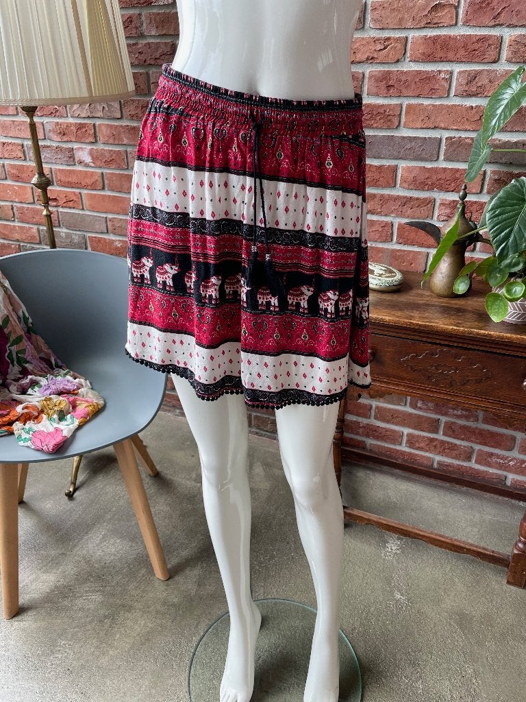 Bohemian H&M Coachella rokje maat 38 (M) rood/wit, Maat 38/40 (M), H&M, Ophalen of Verzenden, Zo goed als nieuw