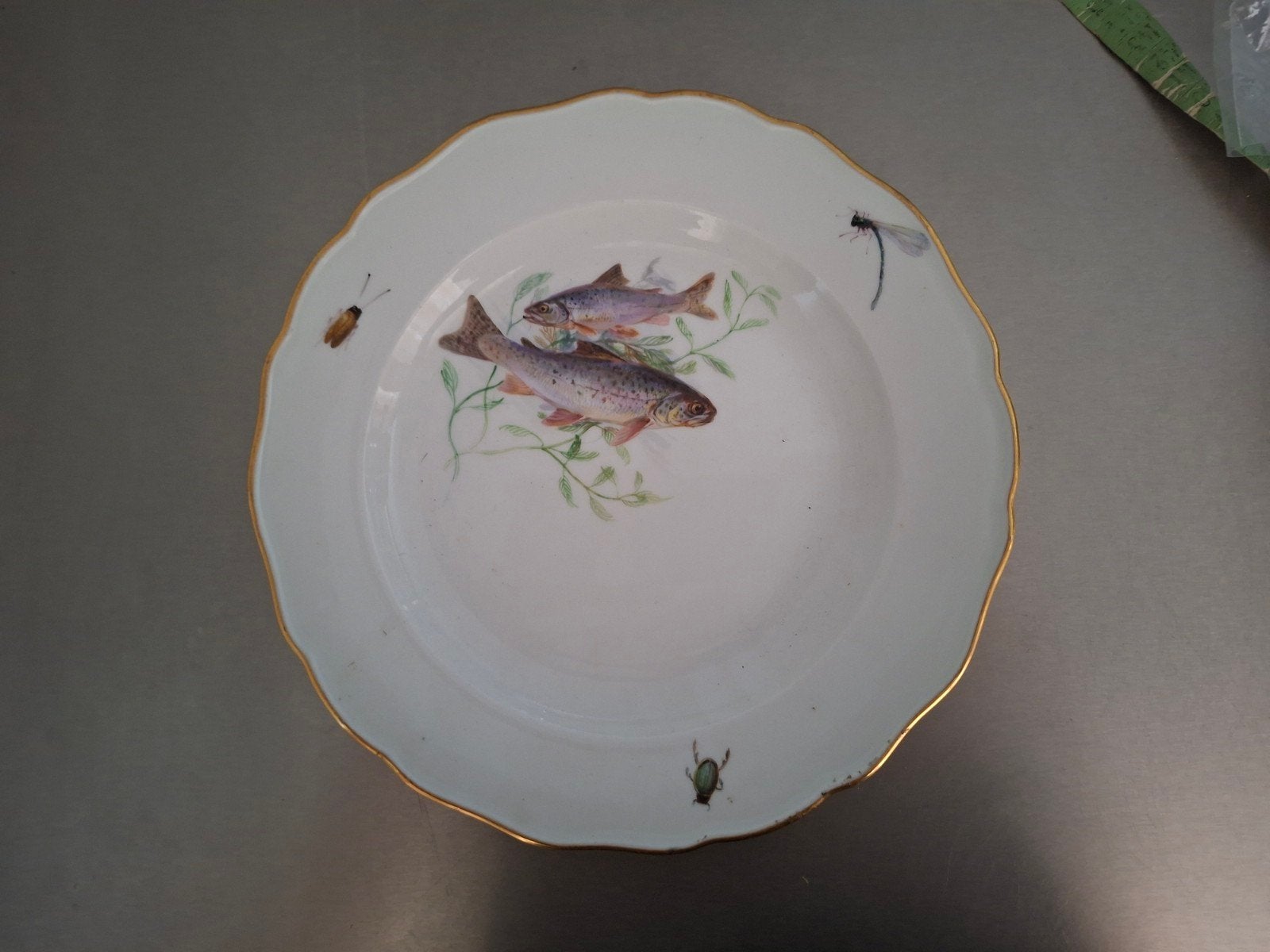 meissen porseleinen bord vissen antiek ook opruiming, Antiek en Kunst, Verzenden