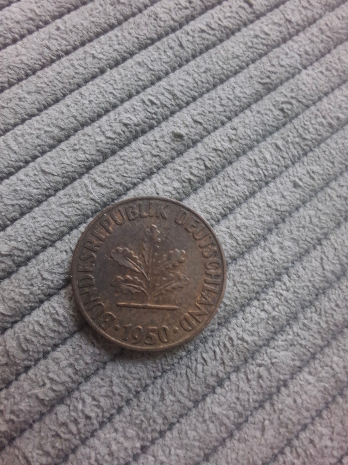Duitse 1 Pfennig munt 1950, Ophalen of Verzenden, Duitsland, Losse munt