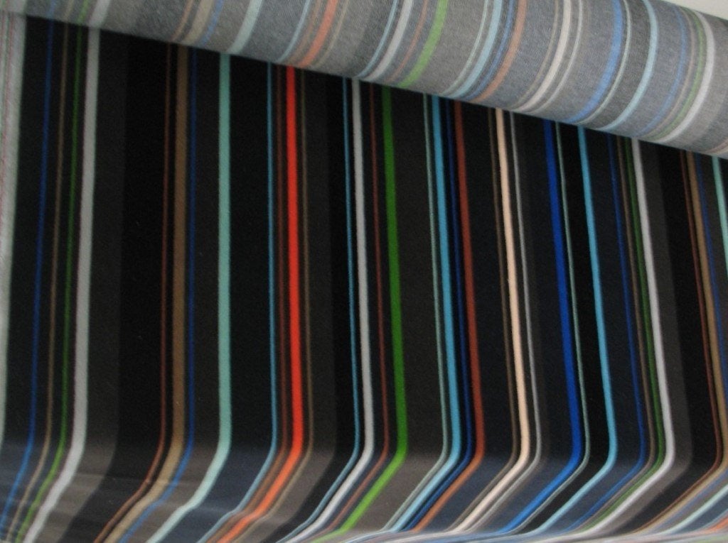 Maharam Velvet Stripe 06 by Paul Smith; luxueuze meubelstof, Overige kleuren, 120 cm of meer, Ophalen of Verzenden, Katoen