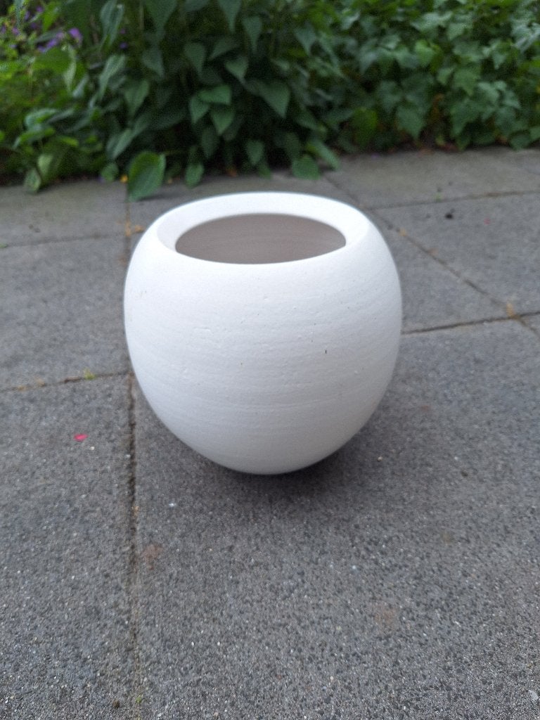 Bloempot wit, Rond, Binnen, Zo goed als nieuw, Minder dan 40 cm