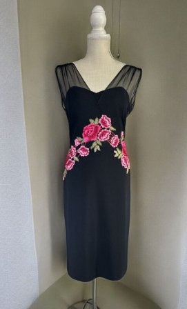 Joseph Ribkoff prachtige zwart/roos voile chique jurk mt 42, Kleding | Dames, Meerkleurig, ., Maat 42/44 (L), Joseph Ribkoff