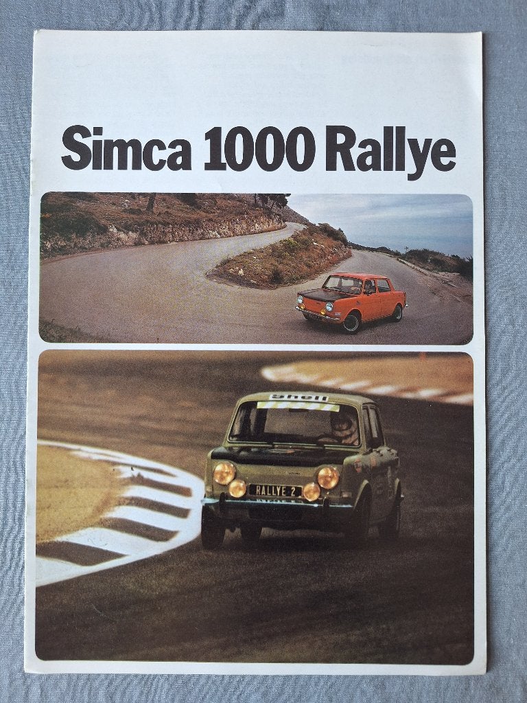 Brochure SIMCA 1000 RALLYE 1 en 2 - 1973 NL, Verzenden, Zo goed als nieuw, Overige merken