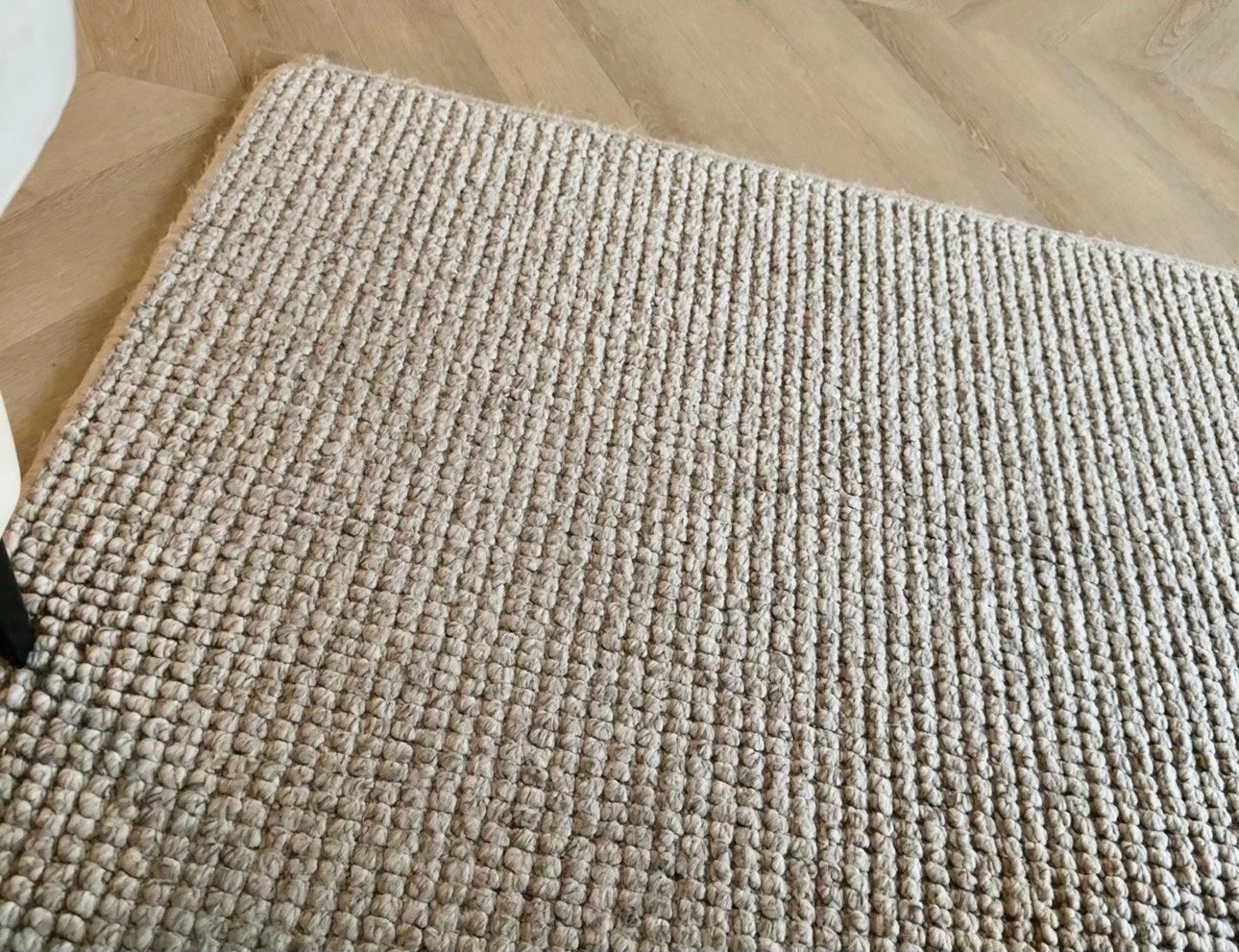 Japandi vloerkleed 200x300 Berber wol look, Ophalen, Gebruikt, Beige, 200 cm of meer