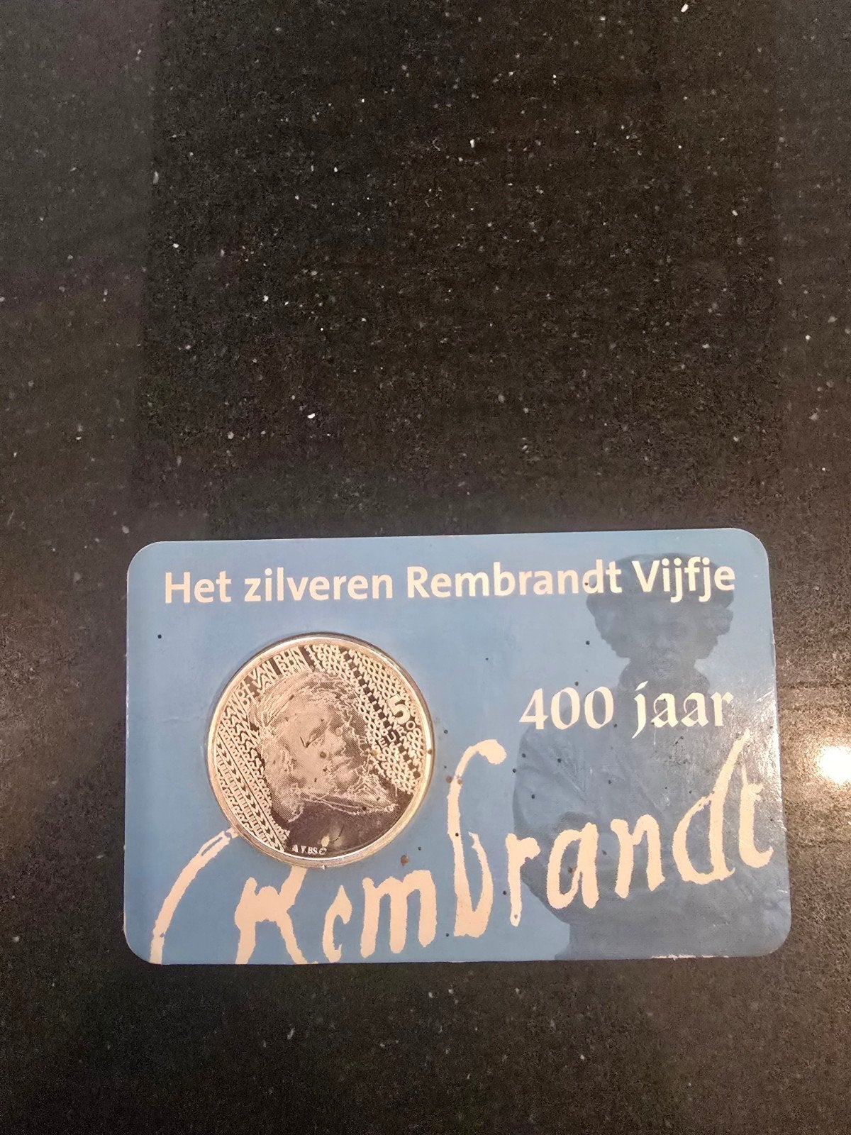 Het zilveren Rembrandt Vijfje - 400 jaar Rembrandt, Koningin Beatrix, Zilver, Euro's, Ophalen of Verzenden