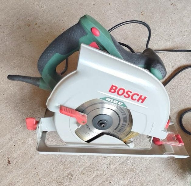 Bosch PKS 66 AF Cirkelzaag met geleider rail, Ophalen, Gebruikt, Cirkelzaag, 70 mm of meer
